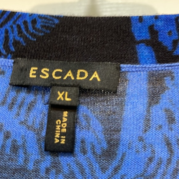 Escada -  Blue and Black Long Cardigan Sweater/ Dress size XL - Picture 5 of 5
